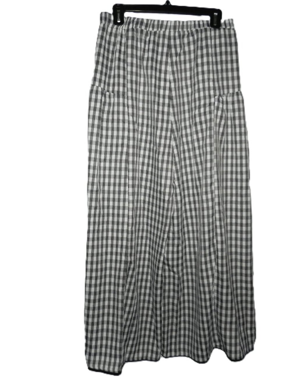 Womens Gingham Striped Boxer Pants Wide Leg Elastic Waist with Pockets NWT